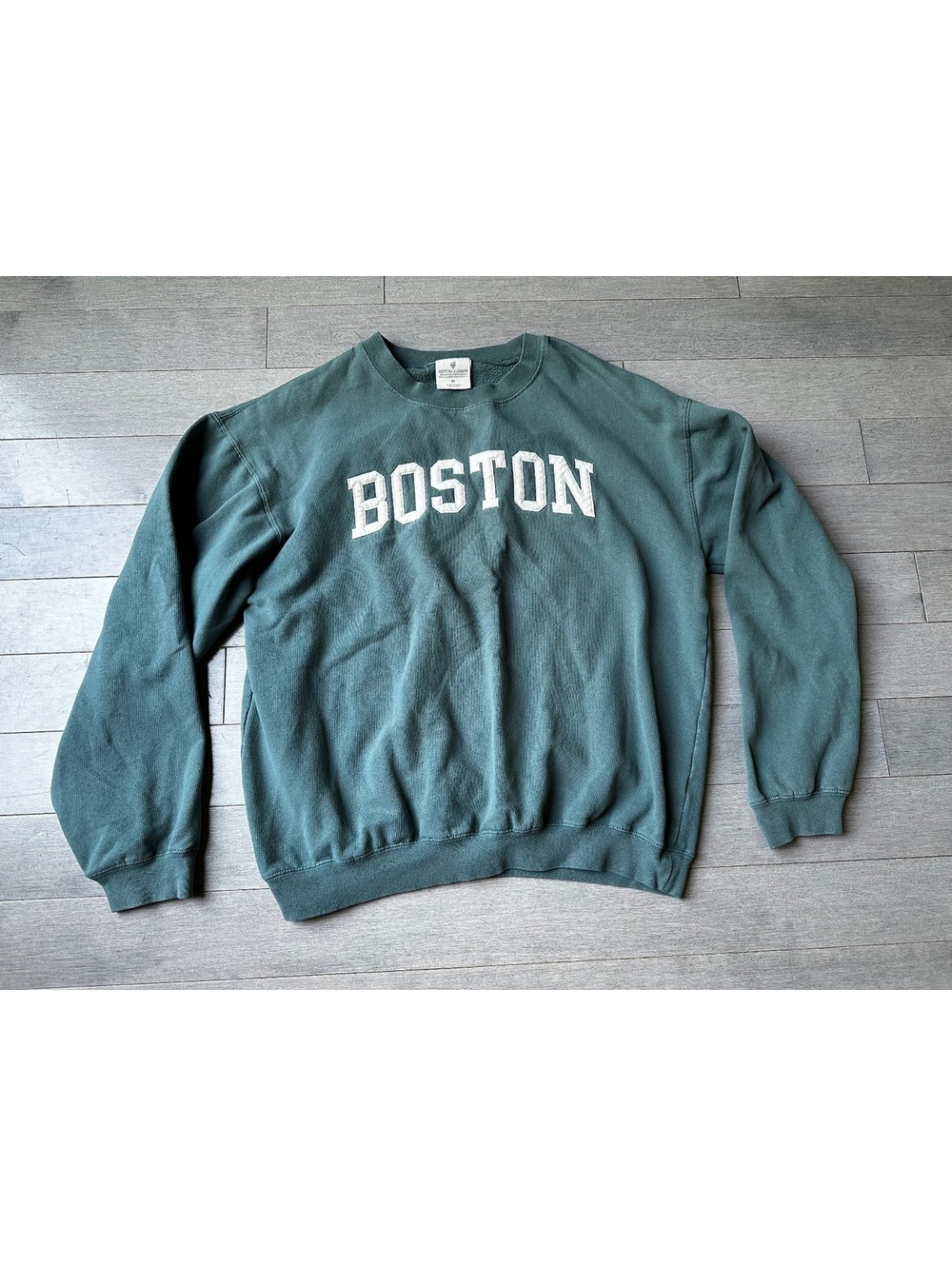 Women’s Soft As A Grape green Boston Crewneck Sweatshirt warm Medium